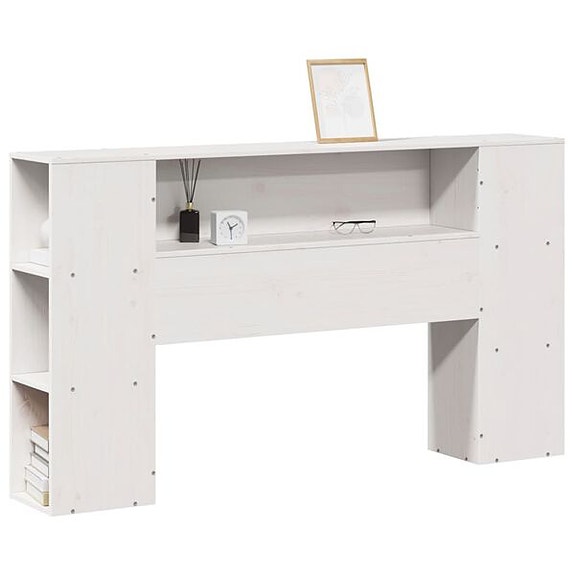 vidaXL Sängynpääty säilytystilalla valkoinen 120 cm täysi mänty(sku855637