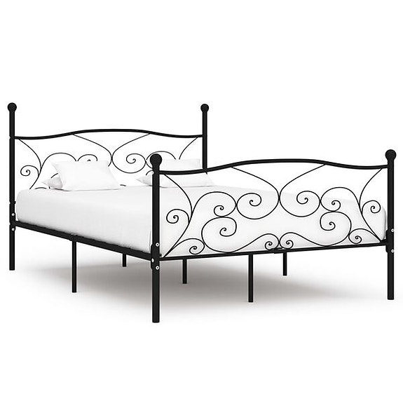 vidaXL Sängynrunko sälepohjalla musta metalli 160x200 cm(sku284458