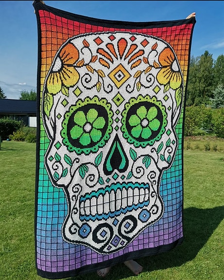 Sugar Skull virkattu viltti