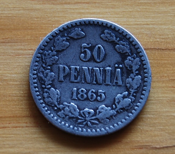 Hopea, 50 penniä 1865, Aleksanteri II