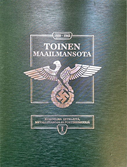 1939-1945 II Maailmansota: Kokoelma seteleitä, metallirahoja ja postimerkkejä