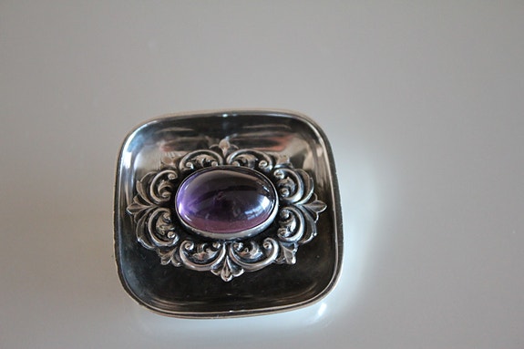 Lindström Holger rintakoru, rintaneula, solki, hopea, 1965, Helsinki, vintage