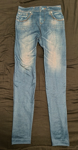 Siniset "farkku" legginssit XS