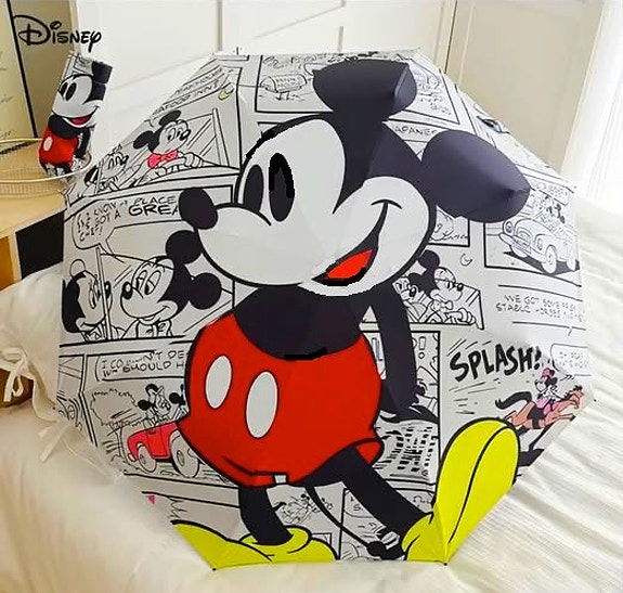 Uusi hyvän tuulen Disney Mikkihiiri sateenvarjo. Automaattinen.