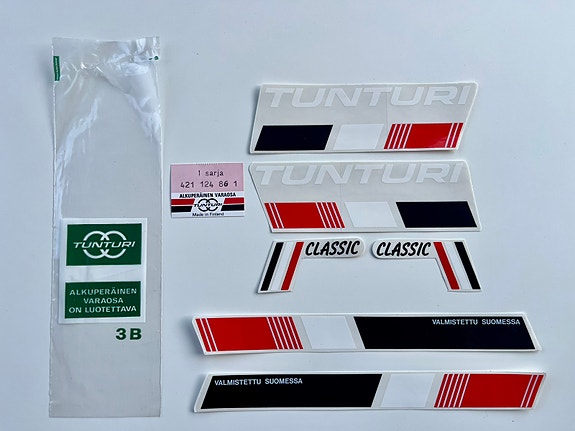 Tunturi Classic mopon alkuperäinen ja täydellinen tarrasarja