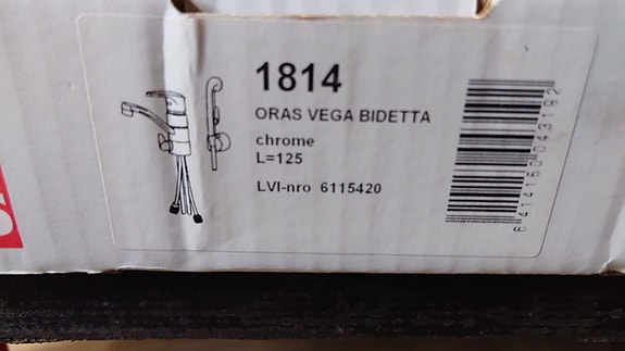 Oras Vega 1814 Allashana bideellä ja pesukoneventtiilillä