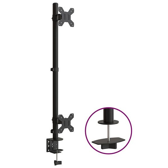 vidaXL Kahden näytön teline musta teräs VESA 75/100 mm(sku358000
