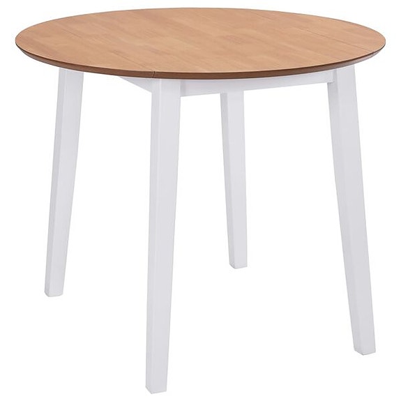 vidaXL Jatkettava Ruokapöytä Pyöreä MDF Valkoinen(sku245370