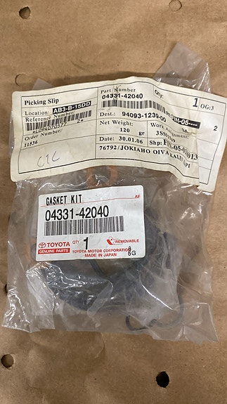 Toyota vaihteiston tiivistesarja 04331-42040