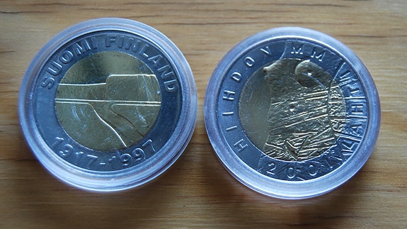 1997 25 Mk Itsenäinen Suomi 80v + 25 mk Lahti 2001