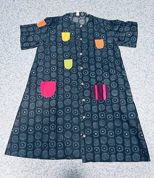 Marimekko kihlatasku/Iloinen mekko sininen xs