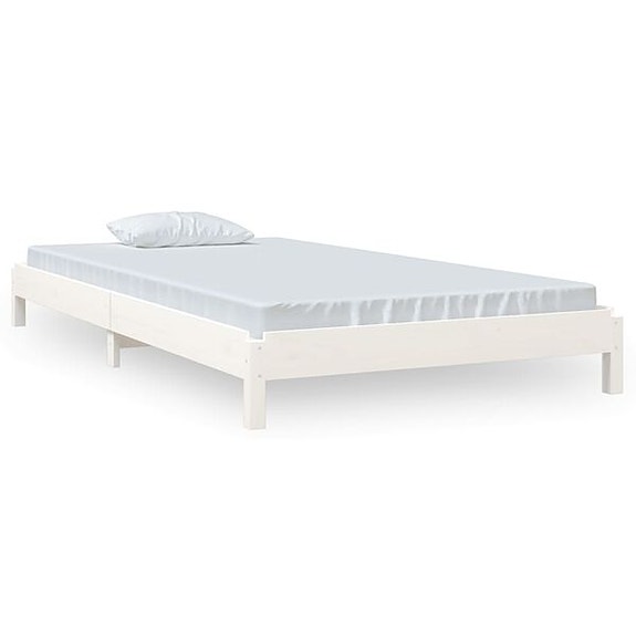 vidaXL Pinottava sänky valkoinen 80x200 cm täysi mänty(sku820398