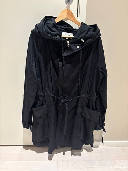 VILA Nuuk Parka Coat -syystakki, musta, koko S (OVH 79,99€)