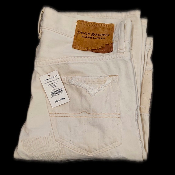 ralph lauren denim & supply nwot valkoiset "067 classic fit straight leg" farkut