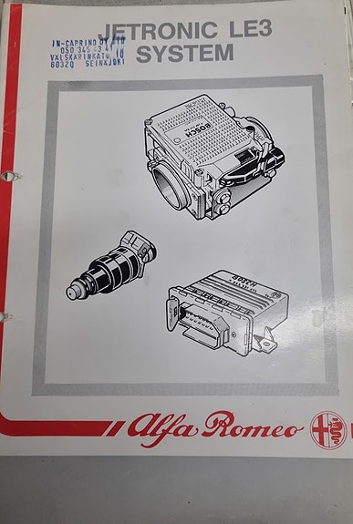 Alfa Romeo 75/90/164 Jetronic LE3 System ruiskutuslaitteiston ohjekirja