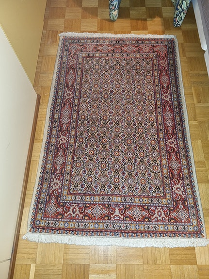 Laadukas käsinsolmittu itämainen villamatto (tiheästi solmittu)