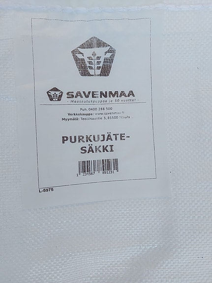 Savenmaa Purkujätesäkki 1520 kg kantavuus.