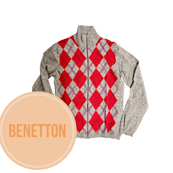 Benetton kuviollinen villatakki s