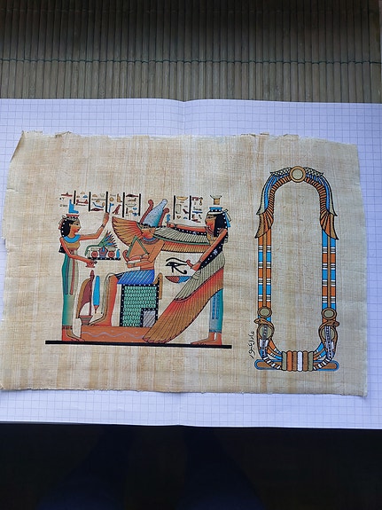 Egyptiläinen papyrusmaalaus historiallinen koriste
