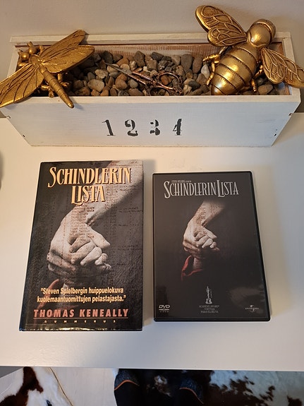 Schindlerin lista kirja ja elokuva DVD