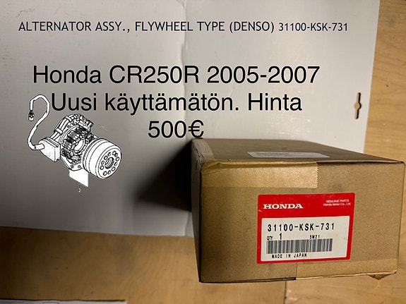 Honda CR250R 2005-2007 sähköt + jalkatappeja