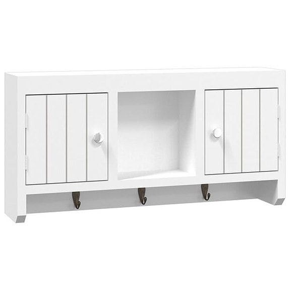vidaXL Avainkaappi valkoinen 40x8,5x20 cm tekninen puu ja teräs(sku350631