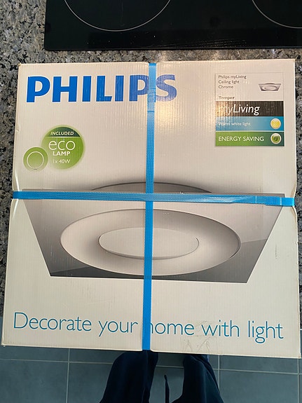 Phlips myLiving moderni kattovalaisin 40x40 kromi/valk.