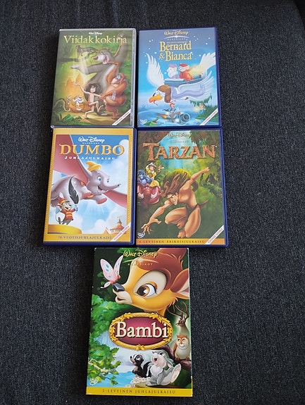 Disney klassikot dvd elokuvat 5 kpl