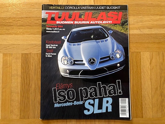 Tuulilasi lehti tammikuu 2004 - Mercedes SLR Saab 9-3 9-5 Opel Vectra ym