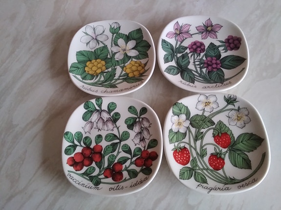 Arabia, Esteri Tomula, seinälautasia,marjoja
