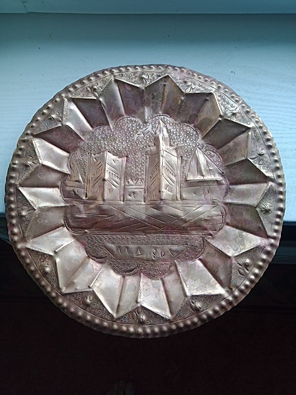Koristeellinen seinälautanen / lähi-itä / käsintehty,  Ø24cm.