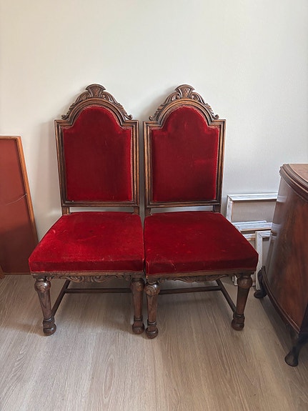 Kaksi vintage jugend tuolia puu tammea KAKSI kpl