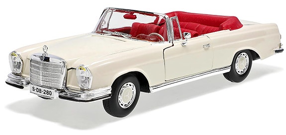 Pienoismalli Mercedes-Benz 280SE Cabriolet valkoinen, 1967
