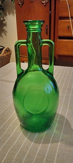 Vintage vihreä lasi pullo