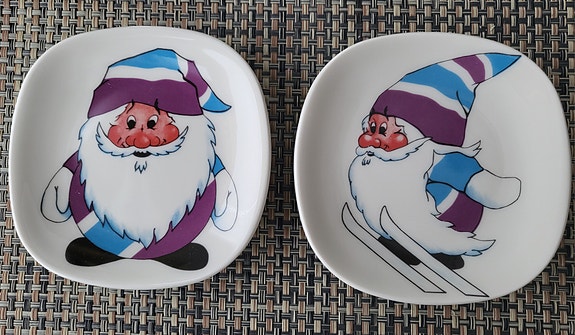 Arabia Nestori tonttu Lahti MM-kisa maskotti 1989 seinälautaset 15€ kpl.