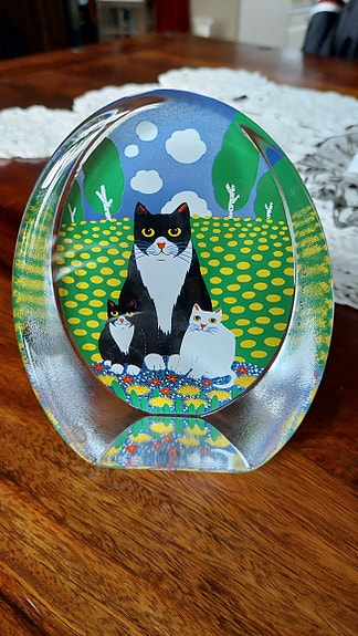 Iittala Martti Lehto kissa lasikortti