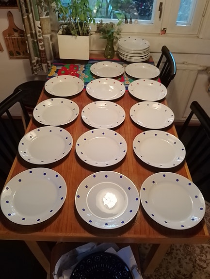 Retro Ping Pong matalat lautaset 8kpl