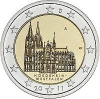 2€ Saksa 2011 - Kölnin tuomiokirkko - Westfalen UNC