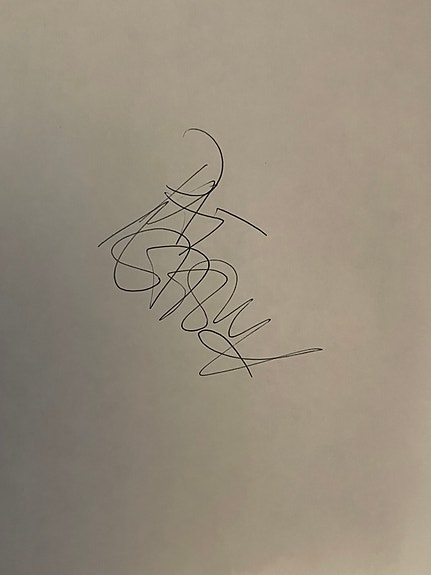 Pat Metheny nimikirjoitus paperilla