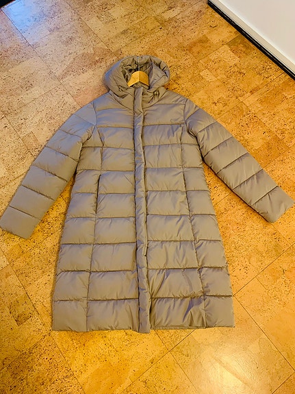 Naisten ruskea/beige talvitakki koko L