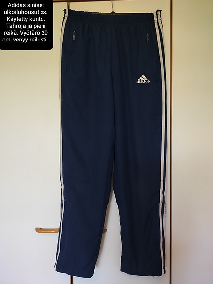 Adidas siniset ulkoiluhousut xs