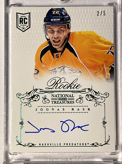 2013-14 Panini National Treasures Emerald #113 Joonas Rask AU /5