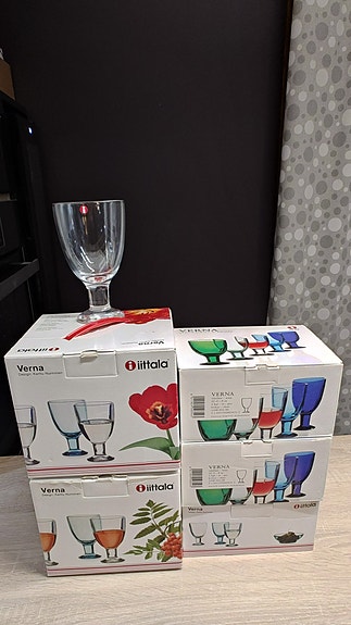 Iittala Verna-lasi kirkas 8 kpl (uusia)