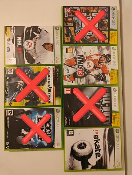 XBOX360 Pelit, Gta V, Call of Duty Black Ops 2, NHL yms.