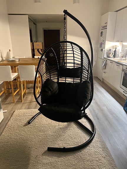 Riipputuolipesä - GJERN Hanging chair GJERN black