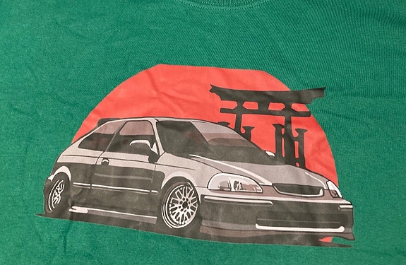 Honda EK t-paita 100% puuvilla