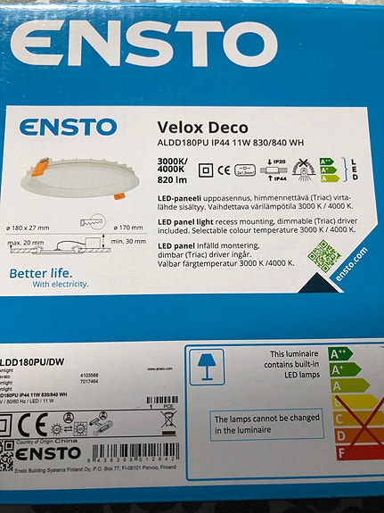 Alasvalo Ensto led  11w / UUSI paketissa oleva