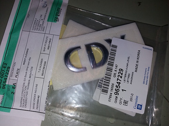 Takaluukun CDX nimikyltti Chevrolet Nubira / Lacetti / Tacuma