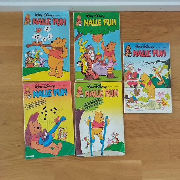 1980-luvun Nalle Puh lehtiä paketti