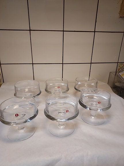 Marski jälkiruokamaljat/kuohuviinilasit / coctaillasit  Tapio Wirkkala  6 kpl.